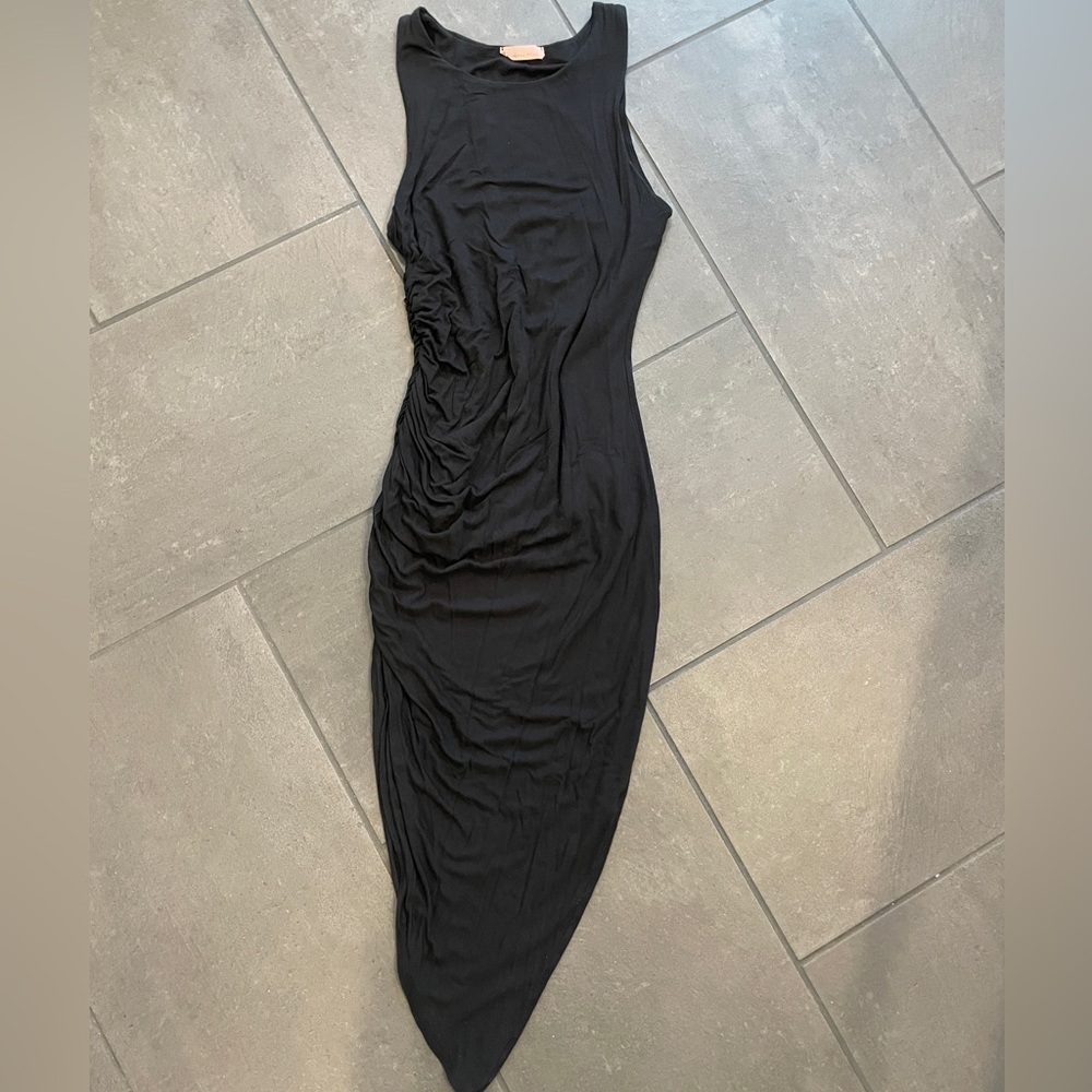 Black jersey double lined bodycon dress